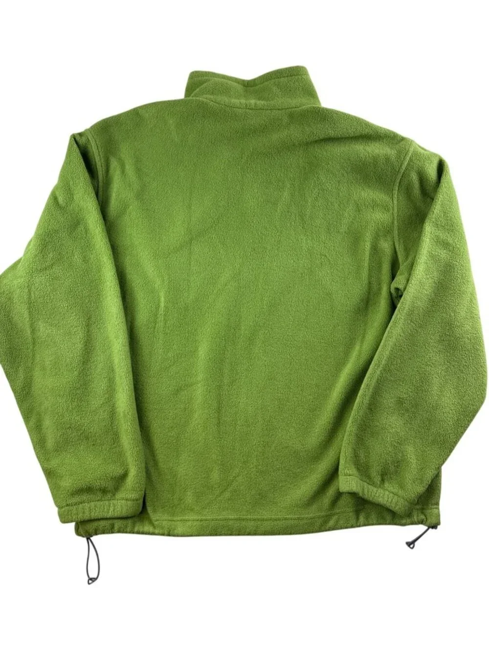 Columbia Sportswear Men's XL Green Full Zip Fleece Jacket Drawcord Hem Outdoor